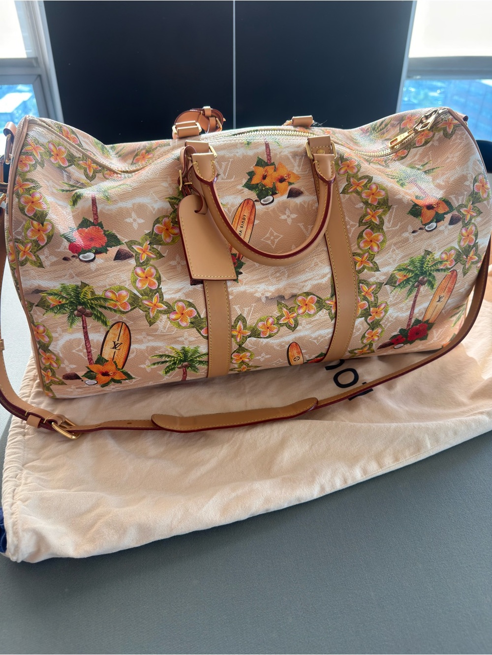 Louis Vuitton Beige Tropical Surf Keepall. Pharrell Williams collab - Picture 5 of 10